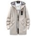 Pulse Daily Shipping Foreign Trade Youth Slim Fit Mid-Length Autumn Men's Hooded Trench Coat Cross-Border Jacket Men_viptrois.com
