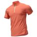 Men's Clothing Short Sleeved Open Tube Polo Shirt Quick Drying Half Zip Stand Up Collar Sports T Shirt Fitness Top_viptrois.com