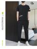 Men's Clothing Men's Ice Silk Short Sleeved Suit Sports Casual Trendy Set T-Shirt And Trousers For Formal & Casual_viptrois.com