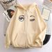2022 Casual Women's Zipper Sweatshirt Elegant Comfortable Autumn Winter Fleece American Style Hoodie_viptrois.com