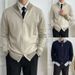 Autumn And Winter New Cardigan Sweater Men's Coat Jacket Contrast Color Stand Collar Business Warm Foreign Trade Cross Border Wholesale_viptrois.com