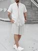 Men's Clothing Casual Cardigan Short Sleeved Suit Summer Single Breasted Cotton And Linen Button Shirt Top_viptrois.com