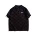 A Plate-sized Man Fills A Short-sleeved Short-sleeved Checkered Polo Shirt With A New Summer Trend. A Fat Man Adds A Plate-sized Top_viptrois.com