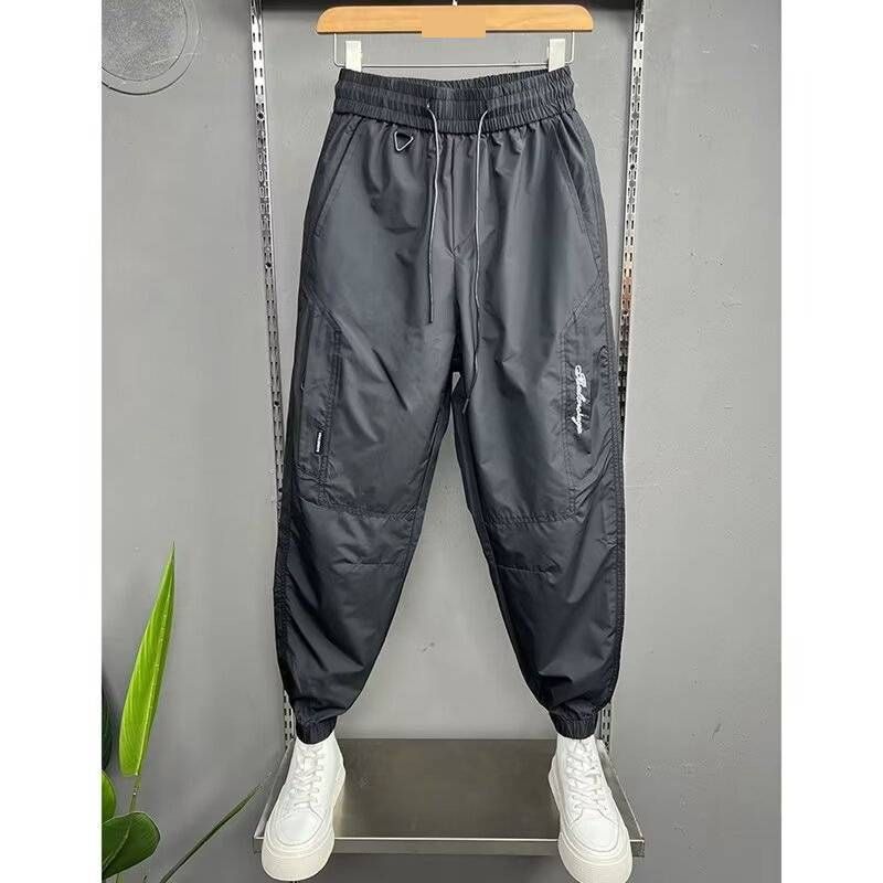 Men's Clothing Men's Summer Thin Casual Pants Breathable Trendy Loose Harem Sweatpants Solid Color Slimming Versatile Jogger Bottoms_viptrois.com