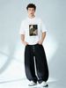 European Style Men's Short Sleeve T-Shirt, Abstract Geometric VERTIGE Print, Casual Round Neck Streetwear Tee_viptrois.com