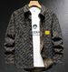 Men's Vintage Denim Shirt Jacket - Oversized Casual Button Up Shirt With Floral Embroidery, Loose Fit Comfort Cotton Blend For Plus Size (M-3XL)_viptrois.com