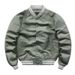 Unisex Baseball Jacket – Slim-Fit Button-Up Aviator Style, Ribbed Hem & Utility Pockets (Black/Army Green/Gray, S-5XL, All-Season Casual Wear)_viptrois.com