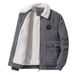 Autumn Winter New Corduroy Lamb Fleece Jacket For Men S Loose And Thickened Casual Polo Collar Coat_viptrois.com