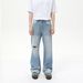 Men's Clothing Korean Style Fashionable Ripped Distressed Whitened Casual All Match Flared Washed Denim Trousers_viptrois.com