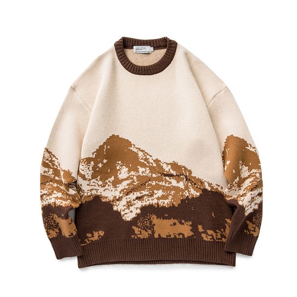 Vintage Autumn New Casual Knitwear For Men, Versatile And Creative Style Long Sleeved Pullover Round Neck Top_viptrois.com