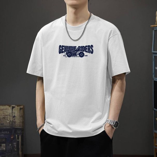 Pure Cotton Short-sleeved T-shirt For Men, A Trendy, Fashionable And Versatile Summer Thin, Breathable, Cool And Comfortable Men's Top_viptrois.com