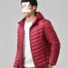 Korean-Style Slim Fit Men's Lightweight Down Jacket – 550FP 100% White Duck Feather Hooded Coat, Machine-Washable & Windproof, Streetwear Essential_viptrois.com