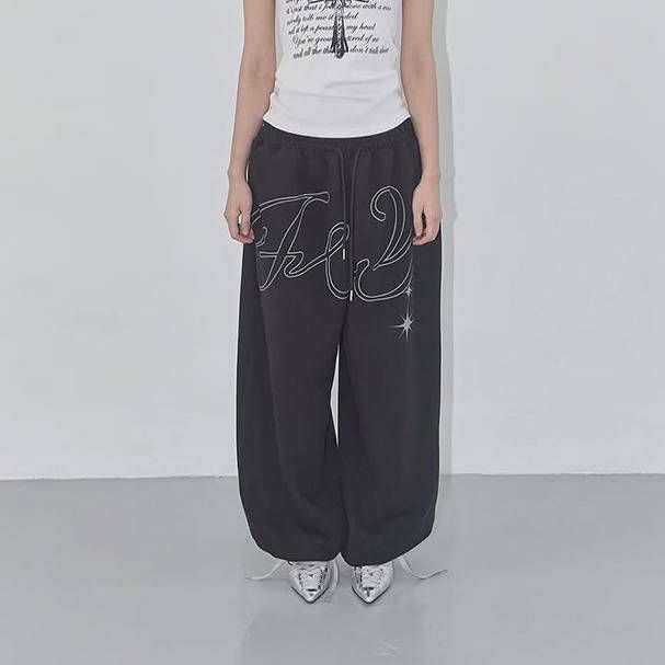 Women's Loose Fit Cargo Pants - Streetwear High Waist Straight Leg Trousers, Cleanfit Aesthetic, Stretch Polyester, Hip Hop Casual_viptrois.com
