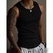 Men's Clothing Patchwork Tank Top For Men Summer Tight Fit Sports And Fitness High Elasticity And Breathability Coarse Ribbed Style_viptrois.com