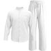 Men's Summer Short Sleeve Button-Up Shirt & Shorts Set - Lightweight Polyester Casual Outfit For Beach & Travel (White/Black/Grey)_viptrois.com