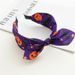 Halloween Skull Pumpkin Fabric Cross Wide Headband For Women Printed Ghost Festival Scrunchie_viptrois.com