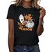 Camiseta Festiva Acogedora Halloween Con Gráficos Inspirados En Otoño Latte De Especias, Fútbol Y Calabaza_viptrois.com