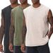 Men's Clothing Pure Cotton Batik Washed Sleeveless Vest Summer Waistcoat Retro Round Neck Heavy T Shirt_viptrois.com