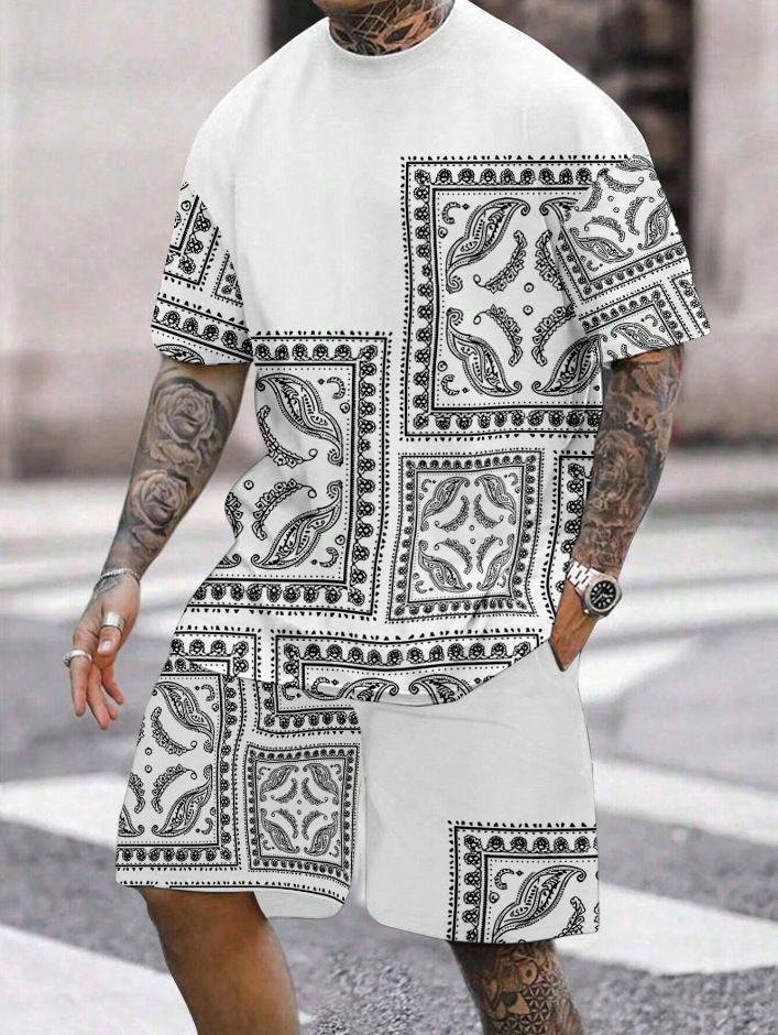 Men's Clothing Autumn And Winter Fashion Simple 3D Digital Printing Sports Leisure Men's Round Neck Sweatshirt Sweatpants Suit_viptrois.com