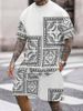 Men's Clothing Autumn And Winter Fashion Simple 3D Digital Printing Sports Leisure Men's Round Neck Sweatshirt Sweatpants Suit_viptrois.com