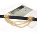 Punk Gold Rivet Women's Lazy Belt Ladies Elastic Wide Waistband Metal Waist Chain_viptrois.com