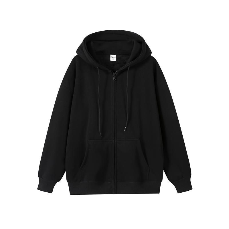 Men's Clothing Autumn/Winter Men's Heavyweight 450g Silver Fox Fleece Zip-Up Hooded Sweatshirt Casual Loose Fit Jacket Couple Style_viptrois.com
