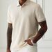 Spring Summer Mens High Quality Jacquard Polo Shirt Short Sleeve Heavyweight Casual T-shirt Turn-down Collar Fashion Button Up_viptrois.com