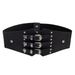 Punk Versatile Women's Rivet Elastic Waistband Decorative Waist Cincher Wide Belt For Dresses_viptrois.com