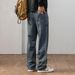 Round Bag Splicing New Jeans Men's Harlan Loose Straight-leg Pants Washed Retro Trendy Brand Youth Control 108 Meters K11 Denim Knowledge Clothes_viptrois.com