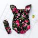 Children's clohing girl rose woven coon sleeveless jumpsui baby floral small flying sleeve climbing sui headwear_viptrois.com
