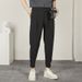 Summer Casual Men's Slim Fit Tapered Leg Dress Pants Loose Korean Style Versatile Trendy Cropped Harem Pants_viptrois.com