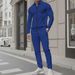 Men's Casual Suits Long Sleeved Pocket Zipper Shirt Jacket Trousers Two Piece Suit Men_viptrois.com