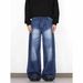 Men's Clothing Vintage Washed Denim Jeans – High Waist, Loose Fit, Straight Leg, S-XXXL, Distressed Style For Casual & Streetwear"_viptrois.com