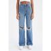 Men's Clothing High Waisted Ripped Washed Casual Straight Leg Jeans For Women, New Spring And Autumn Style, Loose And Trendy Long Pants._viptrois.com