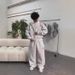 Men's Clothing Unisex Oversized Zip-Up Shirt & Jogger Set – Minimalist Streetwear (Light Grey, S-XXXL)_viptrois.com