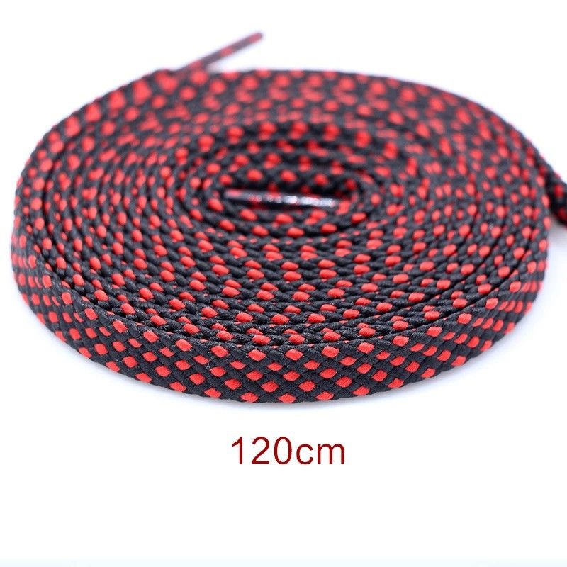 Shoe Accessories double pattern sports shoelaces flat canvas shoelaces basketball shoelaces wholesale black and white color_viptrois.com