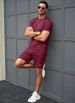 Men's Summer Sportswear Set - Breathable Milk Silk Short Sleeve T-Shirt & Shorts - Casual Athletic Outfit In Black, Gray, Navy, Khaki, Wine Red_viptrois.com