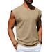 Men's Summer New Style Sleeveless T-shirt For Teenagers - Casual Loose Pure Color Lightweight Blazer-style T-shirt For Men_viptrois.com