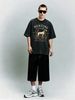 Summer New Washed Short-sleeved T-shirt, Men's Retro Hunting Club Hound Print Youth Loose Casual Street Tee_viptrois.com