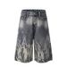 Hand Washed Ethnic Style Embroidered Denim Shorts For Men Heavy Duty High End American Retro Straight Leg Casual Ripped Five Point_viptrois.com