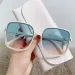 Hot Sale Square Woman Retro Vintage Gradient Sunglasses Oversized Female Clear Lens Black White Oculos De Sol Glasses Women_viptrois.com