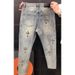 Men's Clothing High End Heavy Duty Embroidered Jeans For Men In Spring And Summer, Straight Leg Skinny Pants, Versatile Harem Pants_viptrois.com