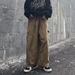 Men's Clothing Overalls Men's Autumn Straight Loose Wide Leg Casual Trousers Drawstring Pants_viptrois.com