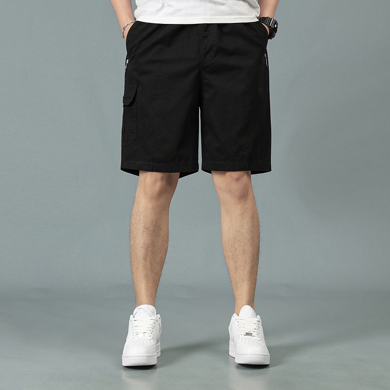 Men's Cargo Shorts Summer Casual Loose Fit Straight Leg Outdoor Multi-Pocket Elastic Waist Shorts_viptrois.com