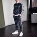 Men's Clothing Men's Suit Autumn Casual Striped Plaid Suit Fashion Jacket Slim Trousers Two Piece Suit_viptrois.com
