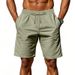 Men's Summer Casual Loose Shorts Straight Leg Linen Beach Sports Pants Style_viptrois.com