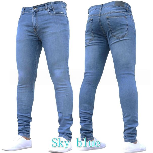 Slim And Slimming Elastic Denim Men's Pants, Black Tight-fitting Skinny Pants_viptrois.com