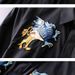 Men's Handmade Embroidered Wolf Head Long Sleeve Shirt Slim Fit Trendy Youth Cotton Blend Casual Shirt Black White Striped_viptrois.com