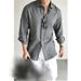 Men's Clothing Men's Long Sleeved Shirt Breathable Lapel Solid Color Cotton Linen Wrinkle Free Cardigan For Formal & Casual_viptrois.com
