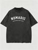 Men's Clothing Heavy Washed Cotton Short Sleeved T Shirt Casual Trend Unisex Summer Ins Black Round Neck Top Trendy Versatile Half Sleeve_viptrois.com